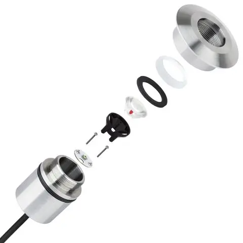 Light fitting, exploded view