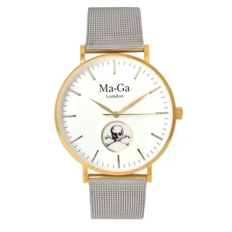 Gold watch on a mesh strap
