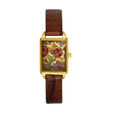 Rectangular gold watch
