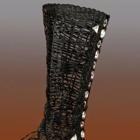 Strappy platform boot